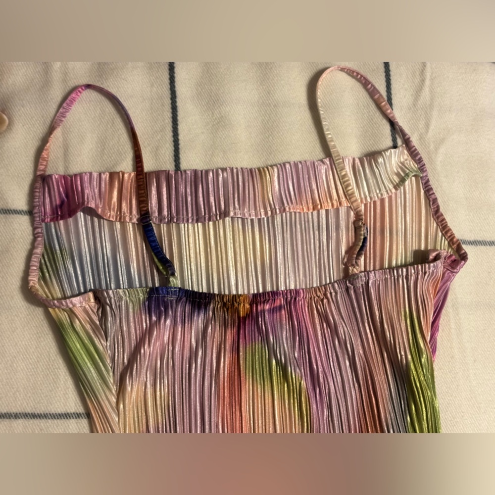 Source Unknown Multicolor Pleated Maxi Dress - image 4